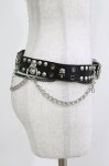 画像2: SEX POT ReVeNGe / チェーン付きスタッズベルト  黒 H-26-04-17-048-SP-ZA-AK-ZH (2)