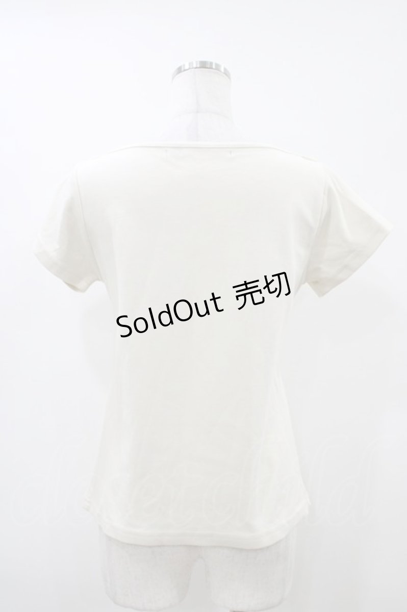 画像2: an another angelus / ロゴ刺繍フレンチスリーブT Free IVORY H-26-04-17-1040-CA-TS-NS-ZH (2)