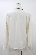 画像2: Fi.n.t / ロゴ刺繍パイピング衿シャツ Free IVORY H-26-04-17-1041-CA-BL-NS-ZH (2)