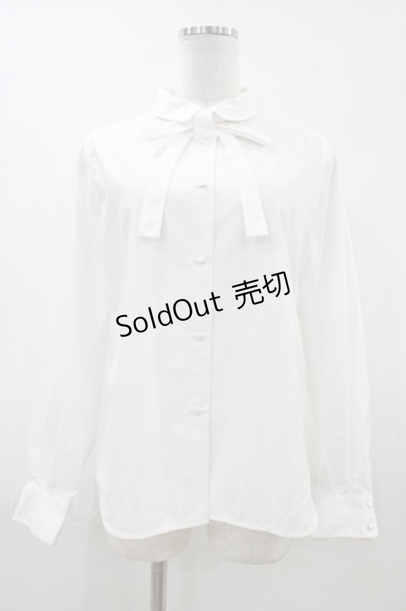 画像1: Fi.n.t / 細リボンタイ付きシャツ Free OFF WHITE H-26-04-17-1045-CA-BL-NS-ZH (1)