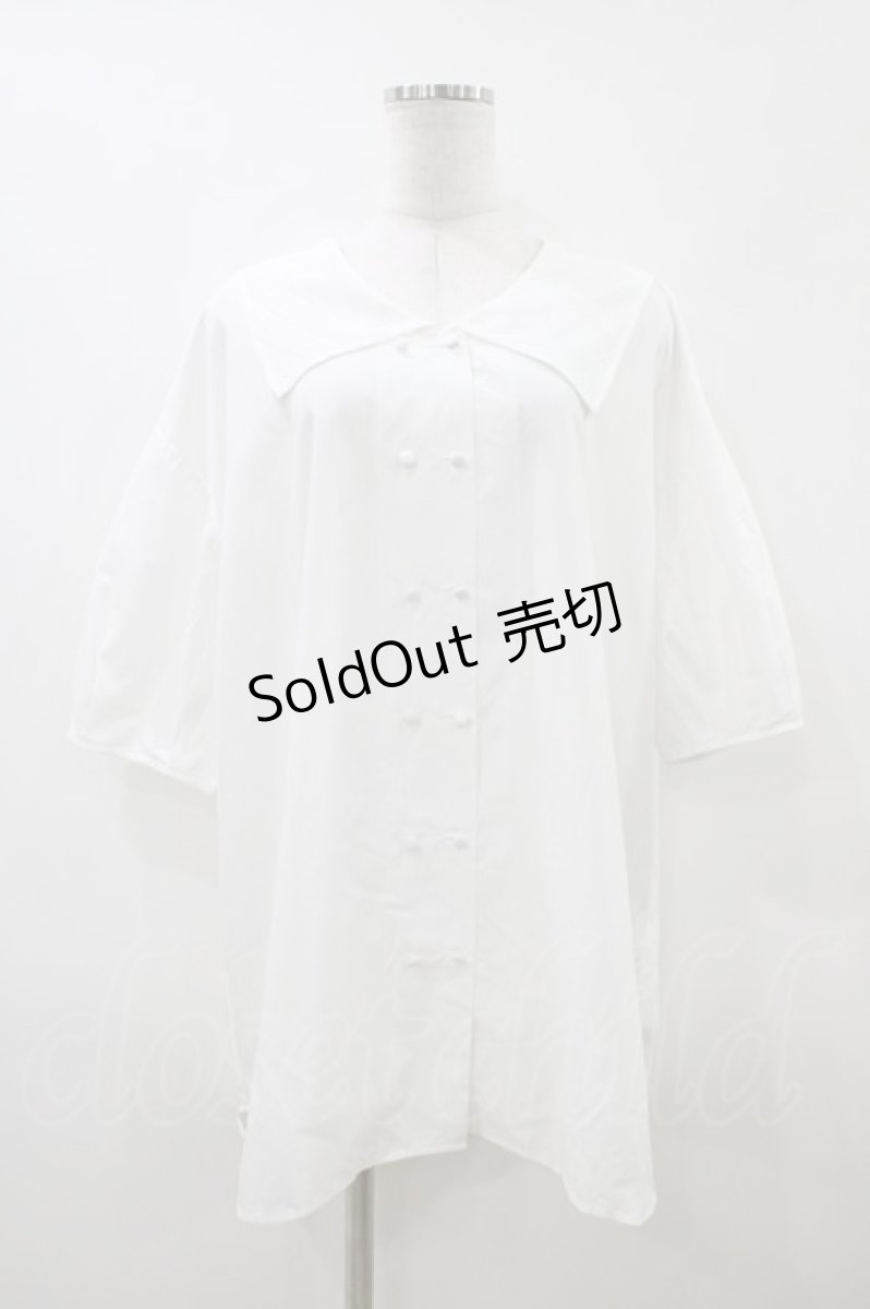 画像1: Fi.n.t / シアーチェックセーラービッグシャツ Free OFF WHITE H-26-04-17-1048-CA-BL-NS-ZH (1)