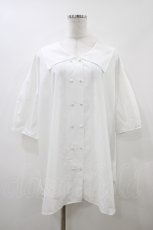画像1: Fi.n.t / シアーチェックセーラービッグシャツ Free OFF WHITE H-26-04-17-1048-CA-BL-NS-ZH (1)