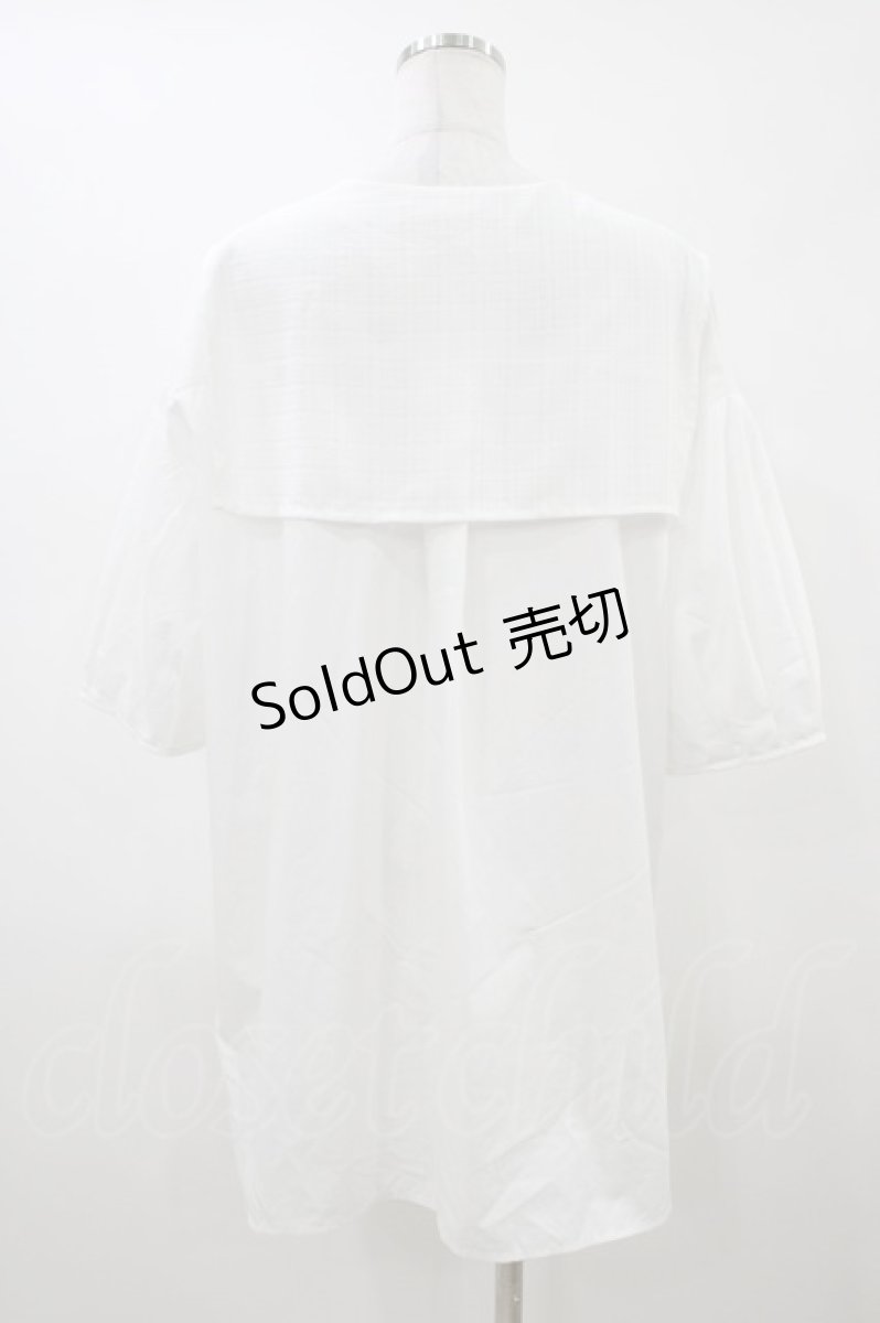 画像2: Fi.n.t / シアーチェックセーラービッグシャツ Free OFF WHITE H-26-04-17-1048-CA-BL-NS-ZH (2)