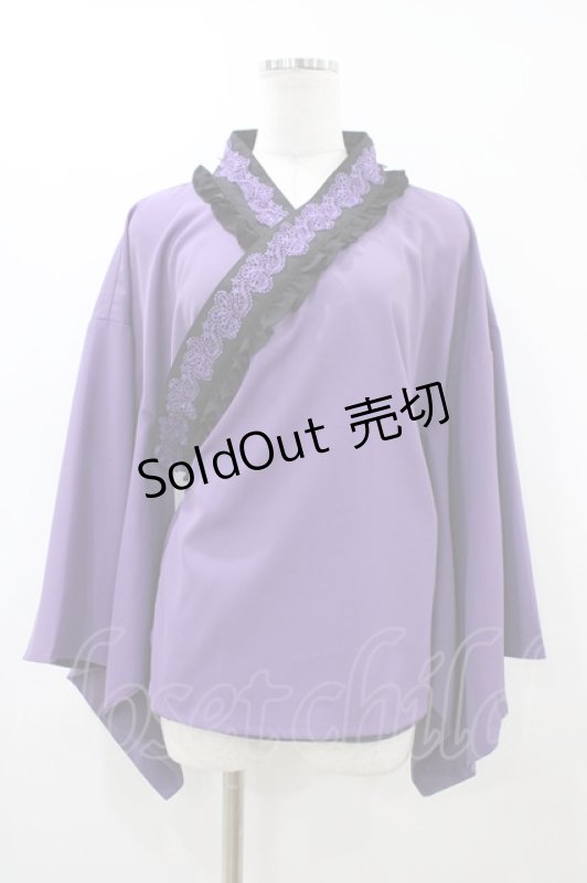 画像1: Chalmiere / 和風ブラウス M パープル H-26-04-17-1051-0-BL-NS-ZH (1)