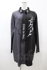 画像1: NOEMIE / 鉄線配色ユニセックスシャツ M ブラック H-26-04-17-1056-LO-BL-NS-ZH (1)