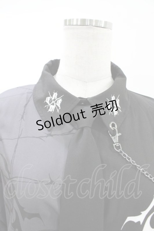 画像3: NOEMIE / 鉄線配色ユニセックスシャツ M ブラック H-26-04-17-1056-LO-BL-NS-ZH (3)