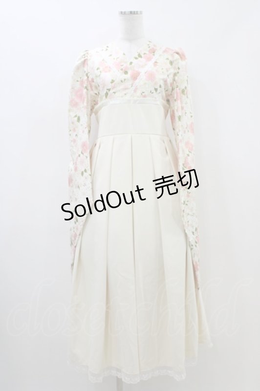 画像1: marcHenromanTica / 夢桜袴風ワンピース Free 白百合色 H-26-04-17-1013-LO-OP-NS-ZH (1)