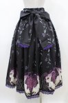 画像2: Chalmiere / 菊と狐柄スカート M ブラック/パープル H-26-04-17-1021-0-SK-NS-ZH (2)