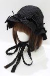 画像1: merry jenny / ribbonフリルハット  ブラック H-26-04-17-056-LO-AC-KB-ZH (1)