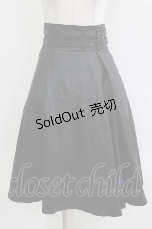 画像1: Moi-meme-Moitie / クロスローズ合皮スカート  黒×青 H-26-04-17-022-MO-SK-AK-ZH (1)