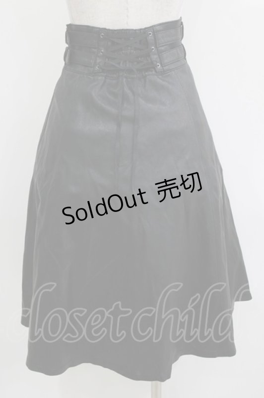 画像3: Moi-meme-Moitie / クロスローズ合皮スカート  黒×青 H-26-04-17-022-MO-SK-AK-ZH (3)