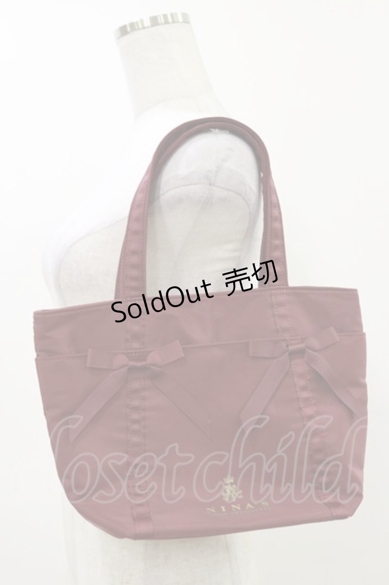 画像1: m petit by misako / NINA'S/トートバッグ  ワイン H-26-04-18-052-LO-BG-NS-ZH (1)