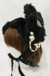 画像1: MAM / ふわふわしっぽのうさちゃんヘッドドレス  ブラック H-26-04-18-072-LO-AC-YZ-ZH (1)