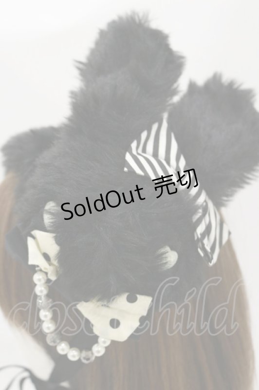 画像2: MAM / ふわふわしっぽのうさちゃんヘッドドレス  ブラック H-26-04-18-072-LO-AC-YZ-ZH (2)