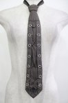 画像1: Ozz Croce / スカル刺繍チェーンストライプネクタイ  茶系 H-26-04-18-1002-OO-ZA-KB-ZH (1)
