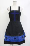 画像1: Moi-meme-Moitie / 十字架2段ジャンパースカート 9号 黒×青 H-26-04-18-1018-MO-OP-KB-ZH (1)