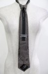 画像2: Ozz Croce / スカル刺繍チェーンストライプネクタイ  茶系 H-26-04-18-1002-OO-ZA-KB-ZH (2)