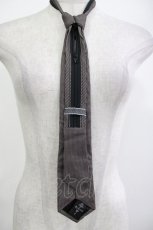 画像2: Ozz Croce / スカル刺繍チェーンストライプネクタイ  茶系 H-26-04-18-1002-OO-ZA-KB-ZH (2)