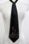 画像1: Ozz Croce / ベロア刺繍ネクタイ  黒 H-26-04-18-1003-OO-ZA-KB-ZH (1)