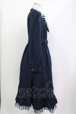 画像2: Melody BasKet / ストライプマドモアゼルドレス L ネイビー H-26-04-18-1022-LO-OP-KB-ZH (2)
