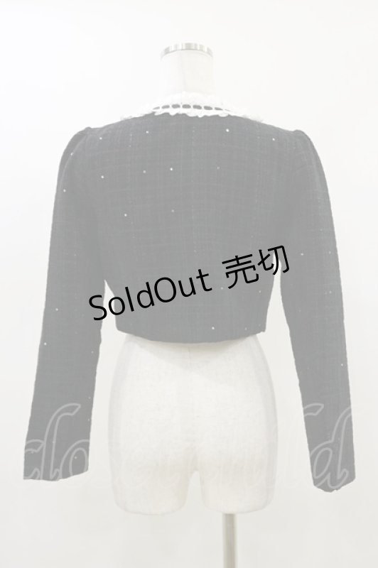 画像2: pium / コットンフリルツイードジャケット Free ブラック H-26-04-18-007-0-JA-NS-ZH (2)