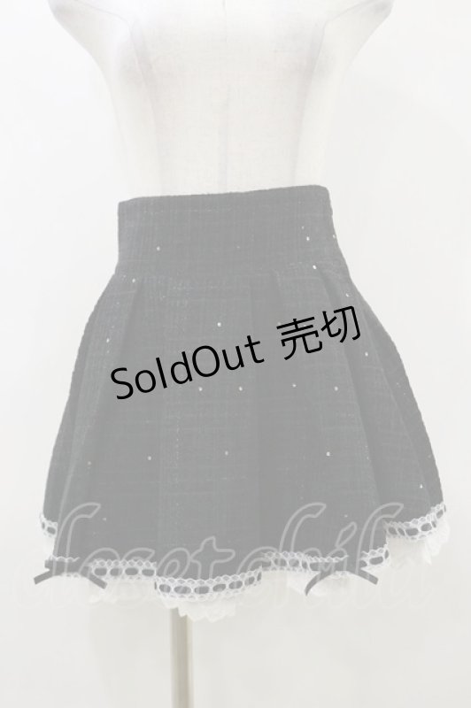 画像1: pium / コットンフリルタックフレアツイードスカート Free ブラック H-26-04-18-010-0-SK-NS-ZH (1)