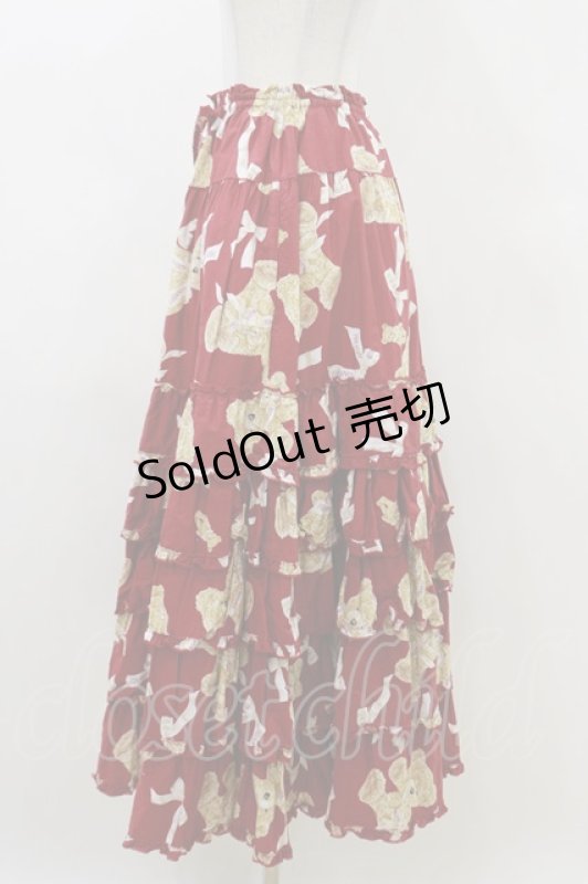 画像3: PINK HOUSE / テディベア柄スカート FREE レッド H-26-04-18-017-LO-SK-YZ-ZH (3)