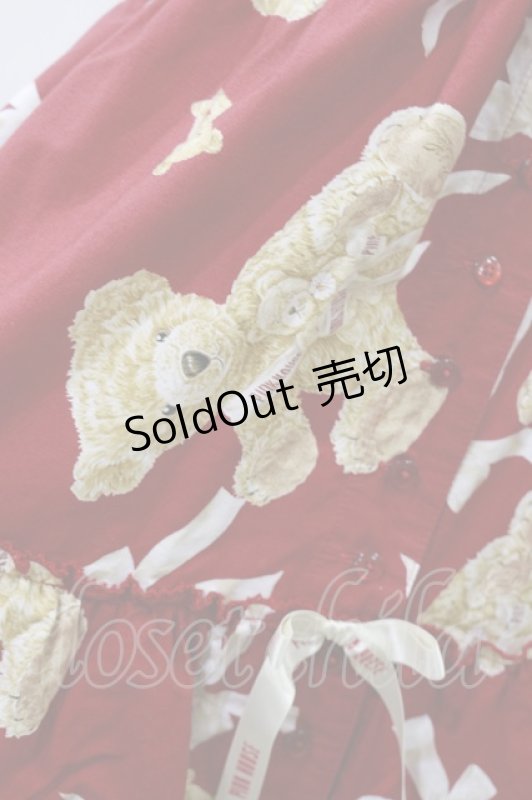 画像4: PINK HOUSE / テディベア柄スカート FREE レッド H-26-04-18-017-LO-SK-YZ-ZH (4)