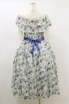 画像2: Innocent World / 薔薇と蕾のショール風ワンピース L 薔薇柄ブルー/Rose pattern Blue H-26-04-18-021-IW-OP-NS-ZH (2)