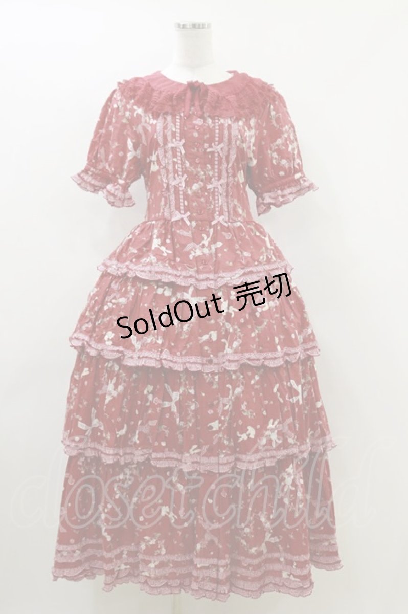 画像1: PINK HOUSE / ハートベリーラビットミディワンピース FREE レッド H-26-04-18-022-LO-OP-AK-ZH (1)