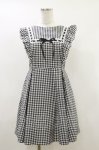 画像1: evelyn / はしごレースギンガムチェックワンピース FREE ブラック H-26-04-18-028-LO-OP-YZ-ZH (1)