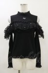 画像1: couture BY ROJITA / 刺繍肩開きラッフルトップス Free ブラック H-26-04-18-003-GO-TO-NS-ZH (1)