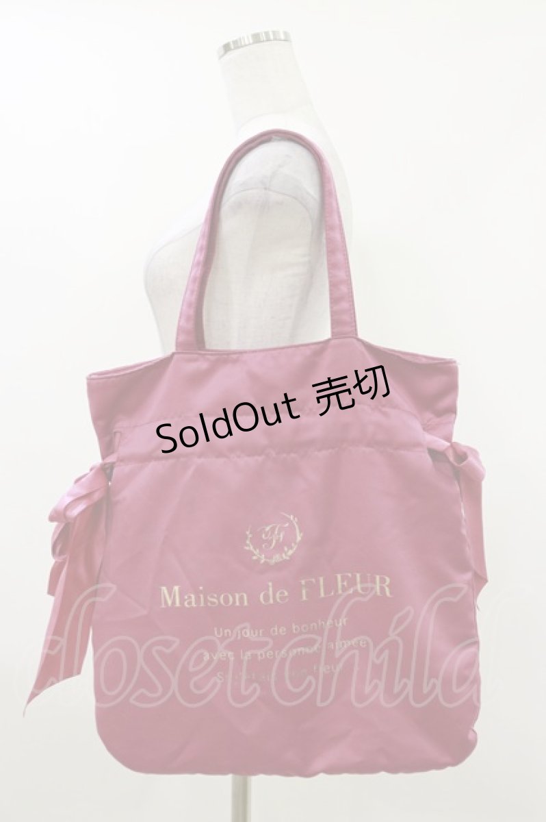 画像1: Maison de FLEUR / ダブルリボントートバッグ  ピンク H-26-04-18-033-LO-BG-YZ-ZH (1)
