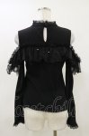 画像2: couture BY ROJITA / 刺繍肩開きラッフルトップス Free ブラック H-26-04-18-003-GO-TO-NS-ZH (2)
