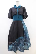 画像1: axes femme POETIQUE / ダークマリンバイカラーワンピース M ブルーグリーン H-26-04-19-1037-AX-OP-NS-ZH (1)