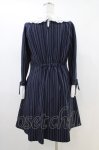 画像2: axes femme POETIQUE / 袖リボンフリルストライプワンピース M ネイビー H-26-04-19-1038-AX-OP-NS-ZH (2)