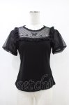 画像1: axes femme POETIQUE / 蝶ステッチ切替トップス M ブラック H-26-04-19-1045-AX-TO-NS-ZH (1)