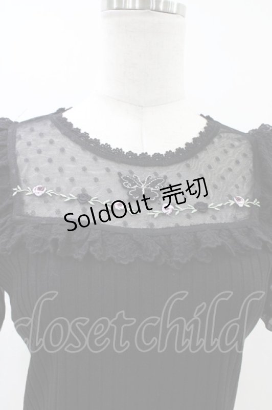 画像3: axes femme POETIQUE / 蝶ステッチ切替トップス M ブラック H-26-04-19-1045-AX-TO-NS-ZH (3)