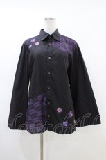 画像1: AXES-X / 矢羽根ＰＴ＆桔梗刺繍シャツ M ブラック H-26-04-19-1047-LO-TO-NS-ZH (1)