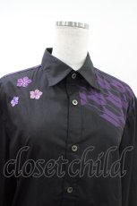 画像3: AXES-X / 矢羽根ＰＴ＆桔梗刺繍シャツ M ブラック H-26-04-19-1047-LO-TO-NS-ZH (3)