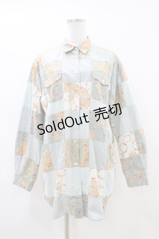 画像1: PINK HOUSE / テディベアリースシャツ Free サックス H-26-04-19-1051-LO-BL-NS-ZH (1)