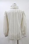画像2: axes femme / 音符ブローチ付きストライプブラウス M アイボリー H-26-04-19-1054-AX-BL-NS-ZH (2)