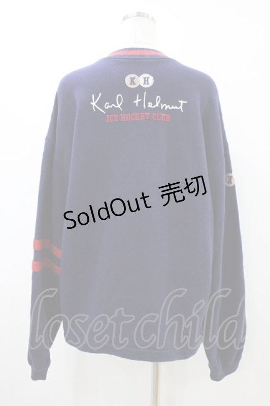 画像2: Karl Helmut / ペンギン刺繍トレーナー M ネイビー H-26-04-19-1057-EL-TO-NS-ZH (2)