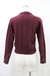 画像2: an another angelus / カラーデザインケーブル編みカーディガン  Bordeaux H-26-04-19-1058-CA-TO-NS-ZH (2)