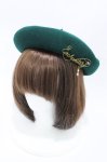 画像1: Enchantlic Enchantilly / ロゴプリントベレー帽  グリーン H-26-04-19-1002-LO-AC-NS-ZH (1)