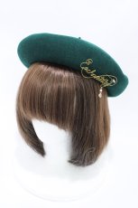 画像1: Enchantlic Enchantilly / ロゴプリントベレー帽  グリーン H-26-04-19-1002-LO-AC-NS-ZH (1)