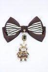 画像1: Enchantlic Enchantilly / 193 絢爛たる鎧を身に纏った双子の子猫物語 リボンブローチ  ブラウン H-26-04-19-1013-LO-AC-NS-ZH (1)