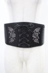 画像1: axes femme / ローズ刺繍コルセットベルト Free ブラック H-26-04-19-1017-AX-ZA-NS-ZH (1)