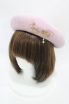 画像1: Enchantlic Enchantilly / ロゴプリントベレー帽  ピンク H-26-04-19-1003-LO-AC-NS-ZH (1)