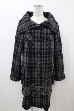 画像1: PEACE NOW / チェックボタンコート M グレー H-26-04-19-2031-PU-CO-AK-ZH (1)